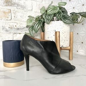 Black peep toe heels